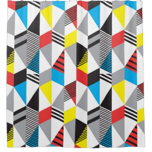 Retro Bauhaus Style: Nahtlos Abstrakt Duschvorhang