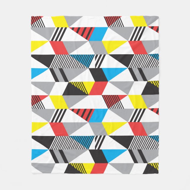 Retro Bauhaus Style: Nahtlos Abstrakt Fleecedecke (Vorderseite)