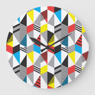 Retro Bauhaus Style: Nahtlos Abstrakt Große Wanduhr