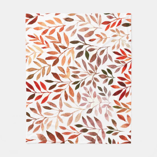 Retro Bäume, Aquarellfarben nahtlos Muster. Fleecedecke (Vorderseite)