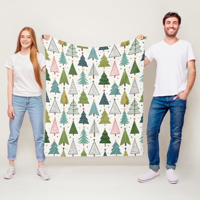 Retro-Bäume Fleecedecke (Beispiel)