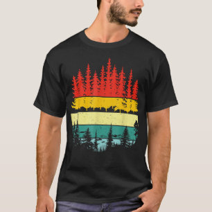 Retro-Bäume im Freien Naturwaldschlamm T-Shirt