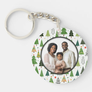 Retro-Bäume Schlüsselanhänger