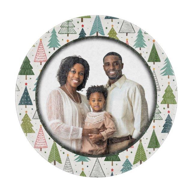 Retro-Bäume Schneidebrett (Vorderseite)