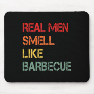 Retro Bbq Echte Männer Riechen Nach Barbecuerauch Mousepad