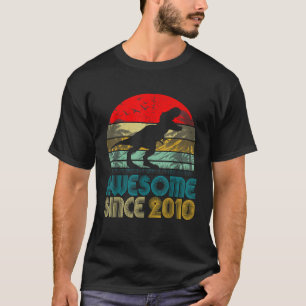 Retro Bday Boy Phantastisch seit 2010 Dinosaur Bir T-Shirt