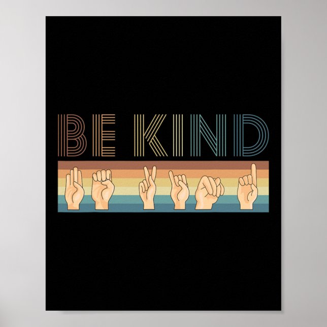Retro Be Kind Deaf Poster (Vorne)