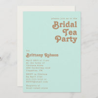 Retro Beach | Aqua Bridal Tea Party Einladung