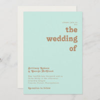 Retro Beach | Aqua die Hochzeit der Einladung