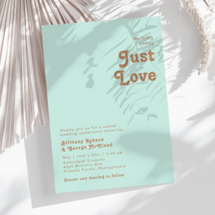 Retro Beach   Aqua Nothing Extravagant Wedding Einladung
