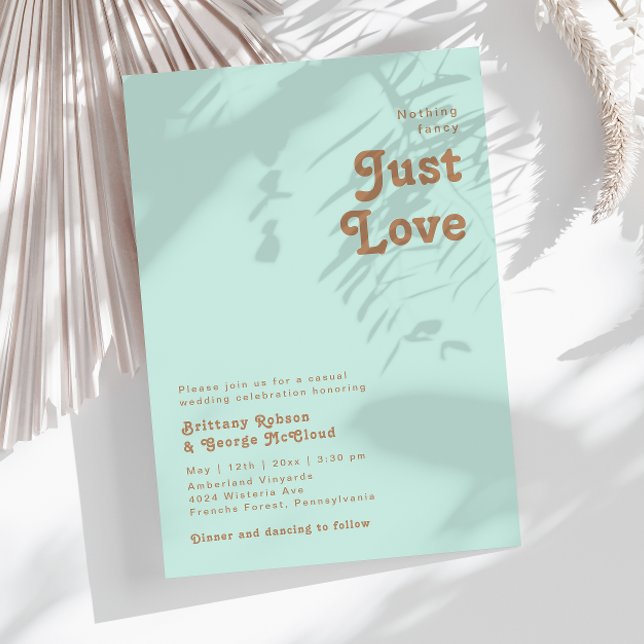 Retro Beach | Aqua Nothing Extravagant Wedding Einladung (Von Creator hochgeladen)
