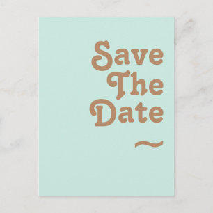 Retro Beach Aqua Save The Date Postkarte