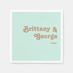 Retro Beach   Aqua Wedding Napkins Serviette