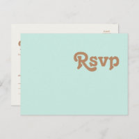 Retro Beach | Aqua Wedding RSVP Postcard
