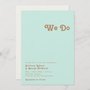 Retro Beach   Aqua Wir machen Hochzeitseinladung Einladung