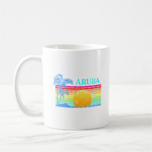 Retro Beach Aruba Sunset Kaffeetasse