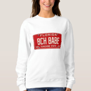 Retro Beach Babe 1969   FL Nummernschild Grafik Sweatshirt