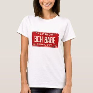 Retro Beach Babe 1969   FL Nummernschild Grafik T-Shirt