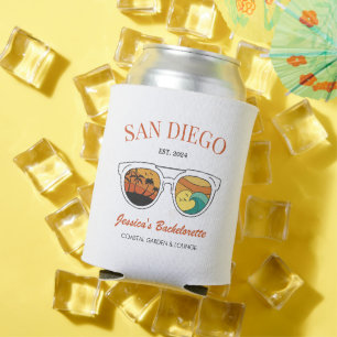 Retro Beach Bachelorette Custom Bridesmaid Geschen Dosenkühler