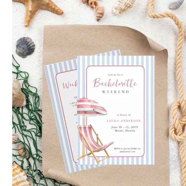 Retro Beach Bacheloretto Einladung (Von Creator hochgeladen)