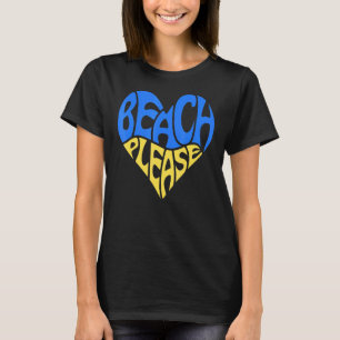 Retro Beach Bitte Liebe Herz Trendy Wavy Pastel Q T-Shirt