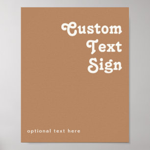 Retro Beach Braun Karten und Geschenke Custom Po Poster