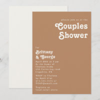 Retro Beach | Braun Paare Dusche Einladung