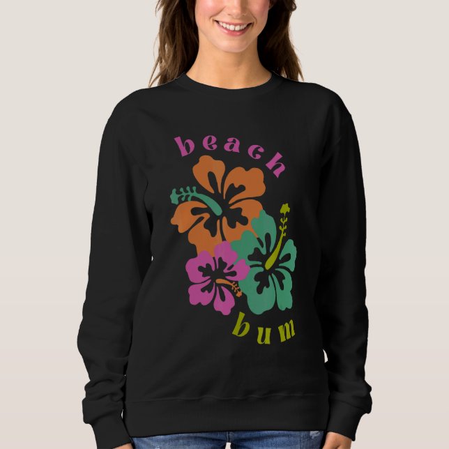 Retro Beach Bum Coconut Girl Summer Beach Paradise Sweatshirt (Vorderseite)