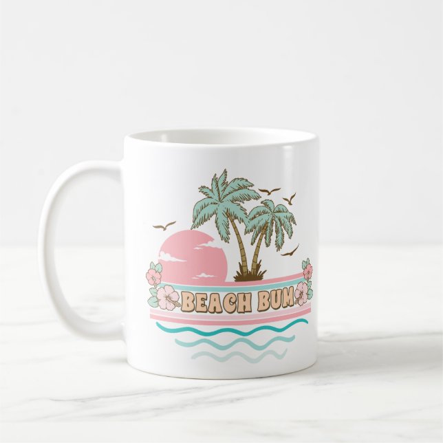 Retro Beach Bum Tropical Theme Palmen Kaffeetasse (Links)