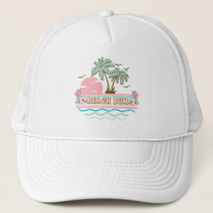 Retro Beach Bum Tropical Theme Palmen Truckerkappe