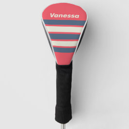 Retro Beach Club Across Striping with Name Golf Headcover
