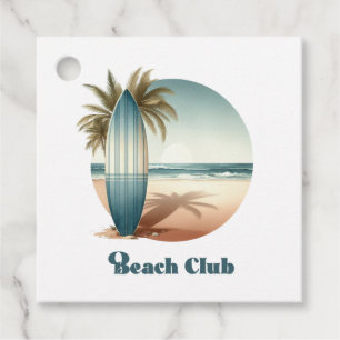 Retro Beach Club Küsten-Surf-Geburtstag Geschenkanhänger