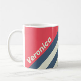 Retro Beach Club Stripes with Name Kaffeetasse