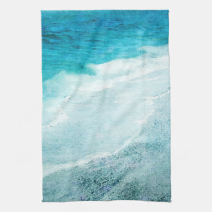 Retro Beach - Coastal Aquamarin Blue Ocean Wasserf Geschirrtuch
