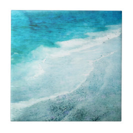 Retro Beach - Coastal Ocean Aquamarin Blue Waterco Fliese