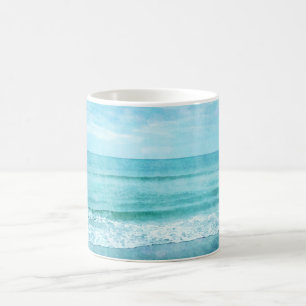 Retro Beach - Coastal Ocean Aquamarin Blue Waterco Kaffeetasse