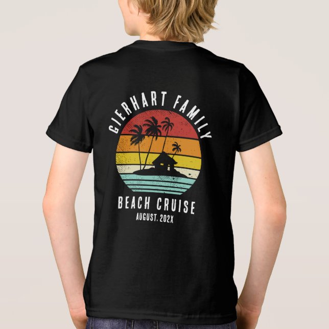 Retro Beach Cruise Family - Personalisiert Tri-Blend Shirt (Rückseite)