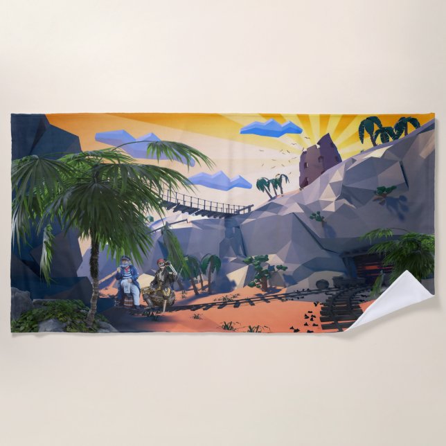 Retro Beach Destinationen Strandtuch (Vorderseite)