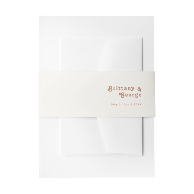 Retro Beach | Einladung von Elfenbein Bauchband Einladungsbanderole (Vorderseite Beispiel)