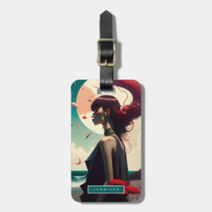 Retro Beach Fashion Model Luggage Tags Gepäckanhänger