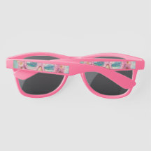 Retro Beach Girl mit Blumenbrille