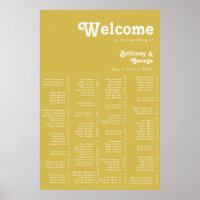 Retro Beach | Gold Alphabetisches Plakat