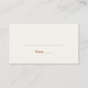 Retro Beach Gold Flat Wedding Platzkarte