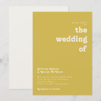 Retro Beach | Gold - Hochzeit der Einladung