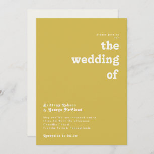 Retro Beach Gold - Hochzeit der Einladung