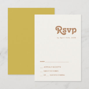 Retro Beach Gold RSVP Card Karte