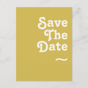 Retro Beach   Gold Save the Date Postkarte
