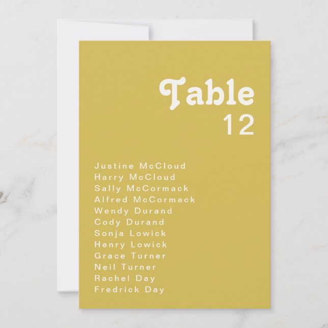 Retro Beach | Gold-Tischnummer (Vorderseite)