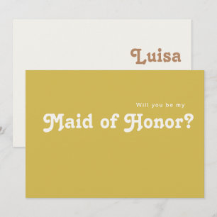 Retro Beach Gold Trauzeugin Vorschlag Card Einladung