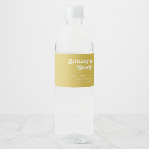 Retro Beach   Gold Water Flasche Label Wasserflaschenetikett